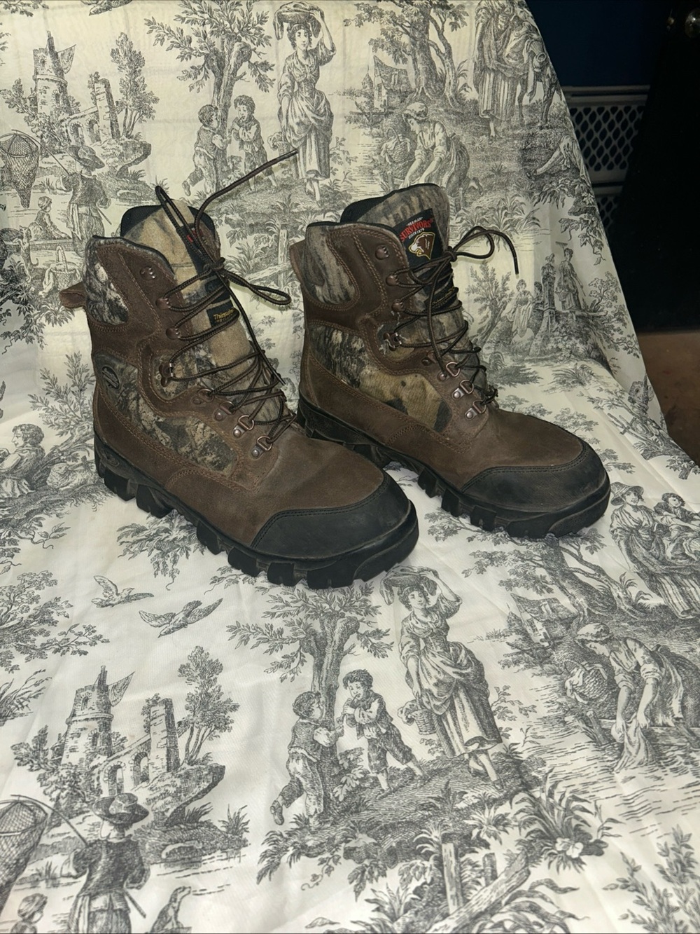 Men's Brown Camo Waterproof Hunting Boots